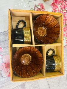 New Golden Black vintage—  Tea Cup & Bowl Set