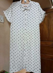 POLKA DOT BUTTON-DOWN DRESS