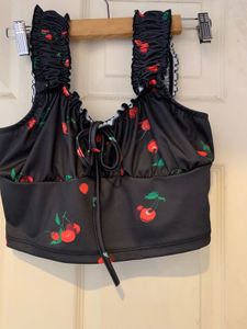 Cherry Print Crop Top