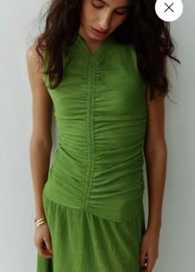 Chic Ruched Green Maxi Dress