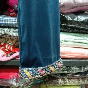 V Neck Embroidery Work Kurti Set