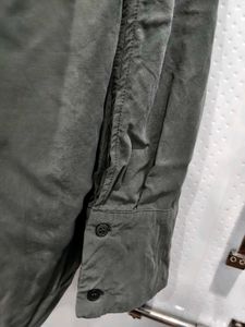 Zara Oversized Baggy Grey Button-Up Shirt