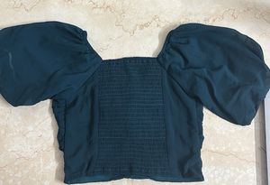 Chic Emerald Green Twist Front Top