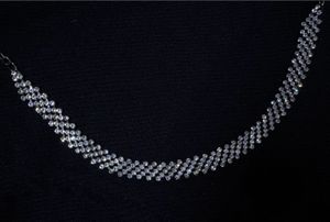 shimmering silver-tone rhinestone choker necklace