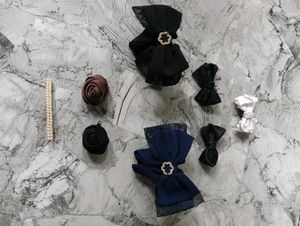 Set of Hair tie,Clip, Puf