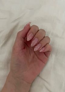 Elegant Rhinestone Almond Nails