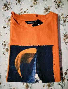 women New Orange T-Shirt with Sailboat Graphic🧡