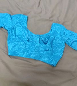 Blue Blouse Short Sleeves Square Back For Women💙