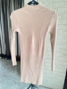 Ribbed Mock Neck Mini Dress