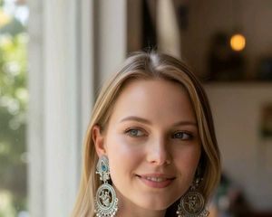 Radha Krishna oxidized earrings