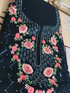 diwali 🪔 offer black flower print unstitched suit