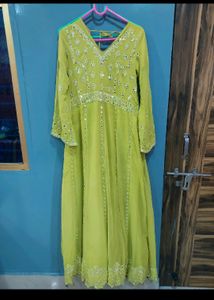 Lime Green Anarkali Suit