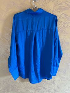 Vibrant Blue Zara Button-Up Shirt
