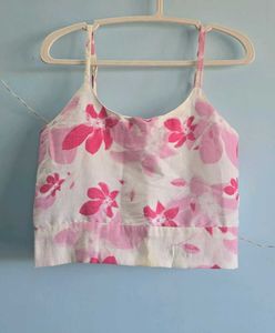 Lowest Prices_Pink Floral Cami Crop Top