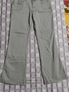 y2k imported  olive low rise bootcut jeans