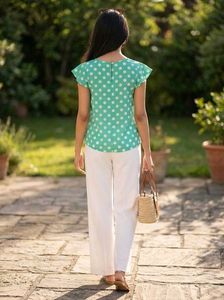 Green Polka Dot Top