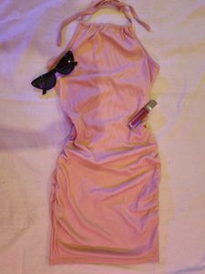 Pink Halter Neck Bodycon Dress