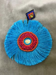 Boho Blue Tassel Earrings