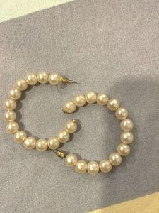 Chic Faux Pearl Hoop Earrings