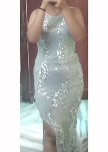 Sparkling Grey Evening Gown