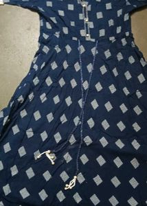 Stylish Navy Blue Printed Kurta