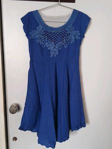 Royal Blue Embroidered Dress