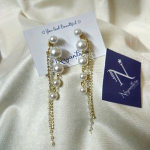 Korean 2 In I Pearl Drop Earring