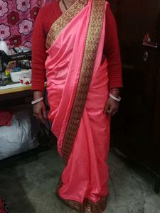 Peach Women's Saree