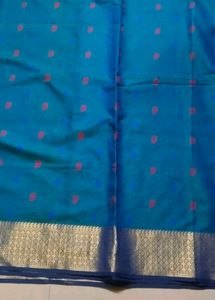 Elegant Blue Saree with Golden Border