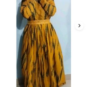 Boho Yellow Tie-Dye Maxi Dress