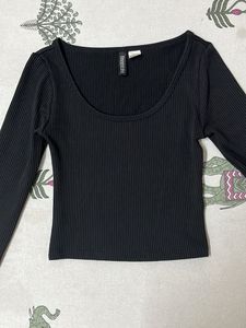 Black Ribbed Top ( xxs )