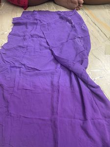 Beautiful Purple Embroidered kurti Fabric