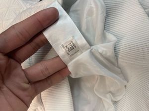 Adidas White Textured Bomber Jacket