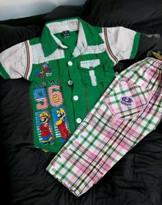 Kids Mario Themed Shirt and Pants Set