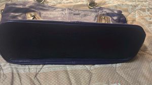 Purple Leather Hobo Bag
