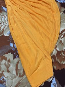 Yellow Kurta Set with Green Embroidery