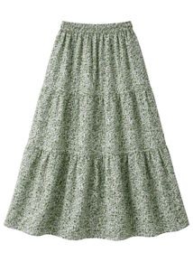 Tiered Floral Maxi Skirt