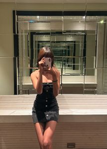 Denim Button-Up Mini Dress