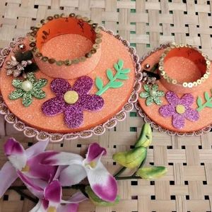 Handmade Glitter Tealight Holders Set of 2