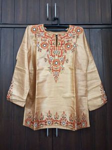 Embroidered Silk Kurta