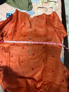 Vibrant Orange Kurta Set with Dupatta