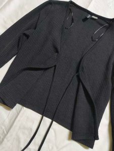 Black tie up cardigan