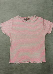 pink stripped stretchable top