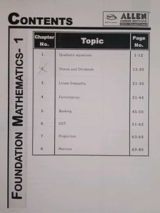 Foundation Mathematics-1 ICSE Class X