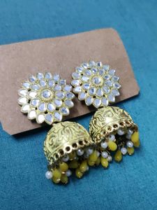 Golden Jhumka Earrings