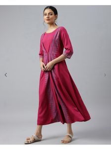 Elegant Pink Ethnic Maxi Dress