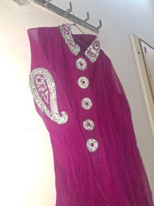 Beautiful Magenta Kurta Set with Embellishments