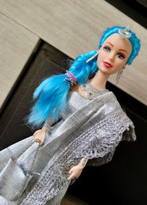 Elegant Silver Lehenga Choli doll set