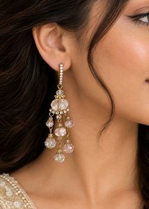 Elegant Dangle Earrings with Crystal Drop