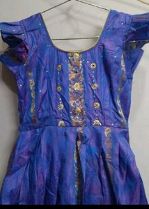 NEW Elegant Blue &amp; Gold Ethnic Gown